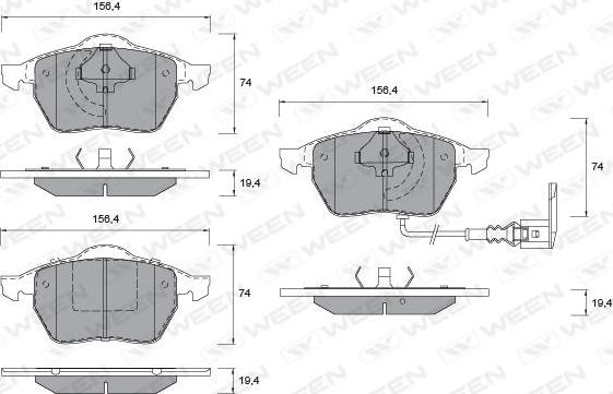 Ween 151-1123 - Kit de plaquettes de frein, frein à disque cwaw.fr