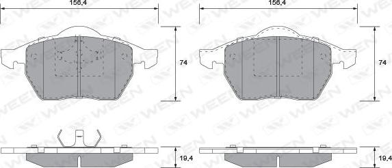 Ween 151-1122 - Kit de plaquettes de frein, frein à disque cwaw.fr