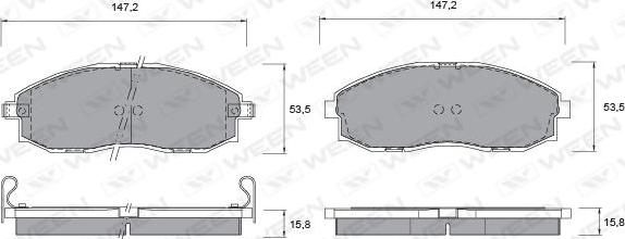 Ween 151-1174 - Kit de plaquettes de frein, frein à disque cwaw.fr