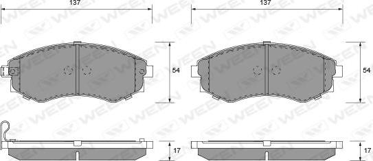 Ween 151-1170 - Kit de plaquettes de frein, frein à disque cwaw.fr