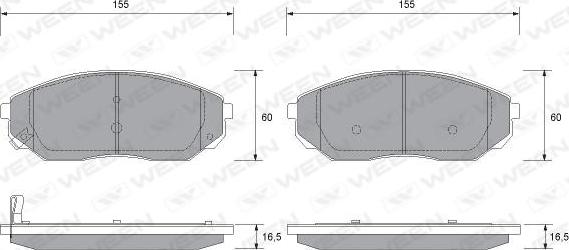 Ween 151-1172 - Kit de plaquettes de frein, frein à disque cwaw.fr