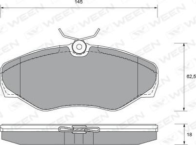 Ween 151-1891 - Kit de plaquettes de frein, frein à disque cwaw.fr