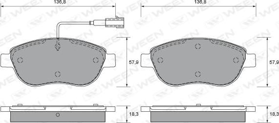 Ween 151-1898 - Kit de plaquettes de frein, frein à disque cwaw.fr