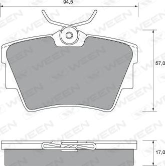 Ween 151-1892 - Kit de plaquettes de frein, frein à disque cwaw.fr