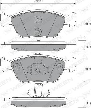 Ween 151-1845 - Kit de plaquettes de frein, frein à disque cwaw.fr