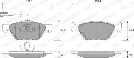 Ween 151-1859 - Kit de plaquettes de frein, frein à disque cwaw.fr