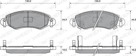 Ween 151-1854 - Kit de plaquettes de frein, frein à disque cwaw.fr