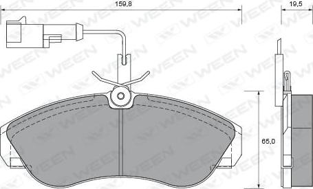 Ween 151-1858 - Kit de plaquettes de frein, frein à disque cwaw.fr