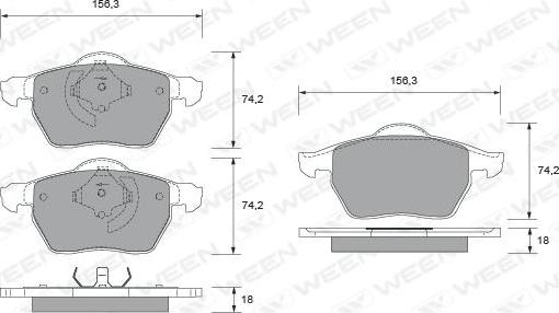 Ween 151-1861 - Kit de plaquettes de frein, frein à disque cwaw.fr