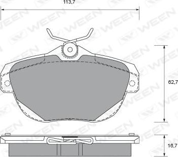 Ween 151-1862 - Kit de plaquettes de frein, frein à disque cwaw.fr