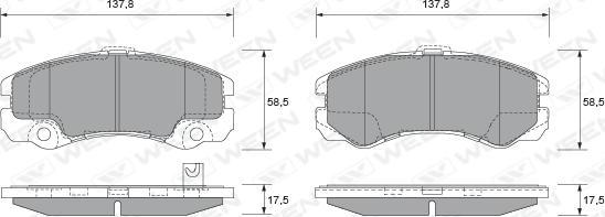 Ween 151-1867 - Kit de plaquettes de frein, frein à disque cwaw.fr