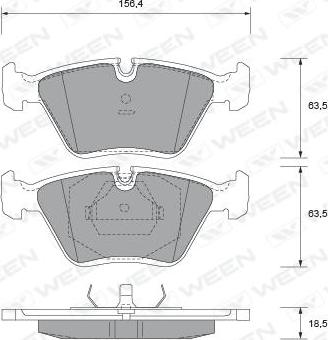 Ween 151-1809 - Kit de plaquettes de frein, frein à disque cwaw.fr