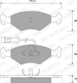 Ween 151-1804 - Kit de plaquettes de frein, frein à disque cwaw.fr