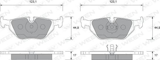 Ween 151-1801 - Kit de plaquettes de frein, frein à disque cwaw.fr