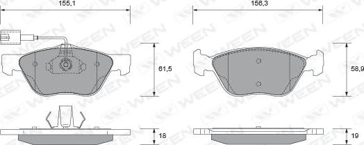 Ween 151-1814 - Kit de plaquettes de frein, frein à disque cwaw.fr