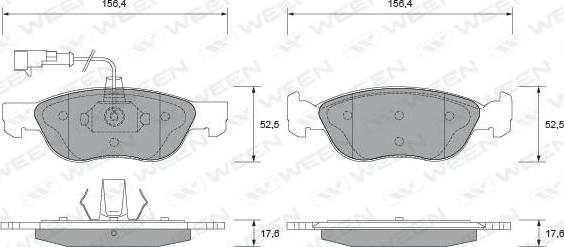 Ween 151-1816 - Kit de plaquettes de frein, frein à disque cwaw.fr