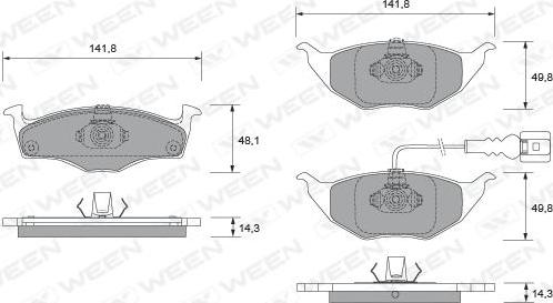 Ween 151-1888 - Kit de plaquettes de frein, frein à disque cwaw.fr