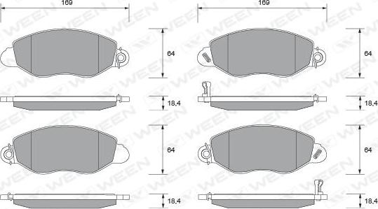 Ween 151-1882 - Kit de plaquettes de frein, frein à disque cwaw.fr