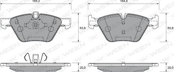 Ween 151-1839 - Kit de plaquettes de frein, frein à disque cwaw.fr