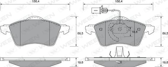 Ween 151-1835 - Kit de plaquettes de frein, frein à disque cwaw.fr