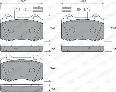 Ween 151-1836 - Kit de plaquettes de frein, frein à disque cwaw.fr