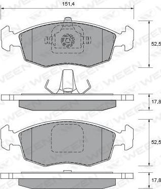 Ween 151-1831 - Kit de plaquettes de frein, frein à disque cwaw.fr