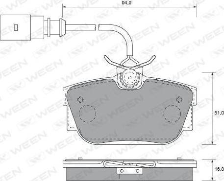 Ween 151-1821 - Kit de plaquettes de frein, frein à disque cwaw.fr