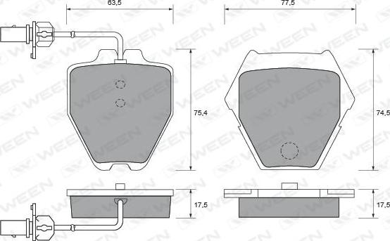 Ween 151-1822 - Kit de plaquettes de frein, frein à disque cwaw.fr