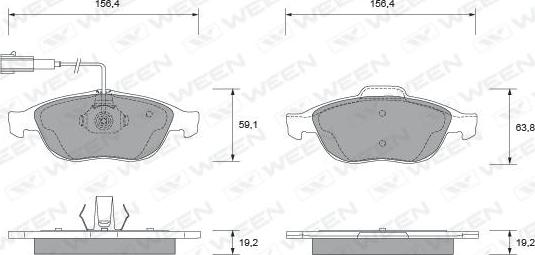 Ween 151-1874 - Kit de plaquettes de frein, frein à disque cwaw.fr