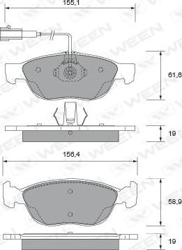 Ween 151-1875 - Kit de plaquettes de frein, frein à disque cwaw.fr