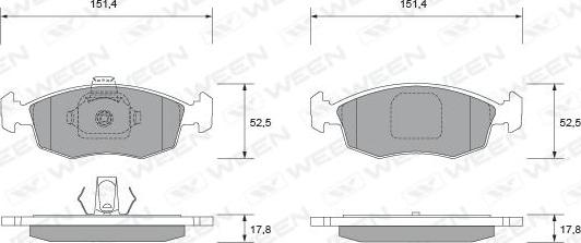 Ween 151-1872 - Kit de plaquettes de frein, frein à disque cwaw.fr