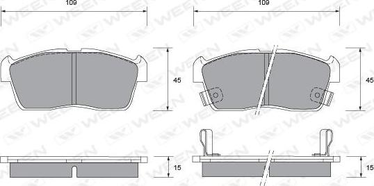 Ween 151-1399 - Kit de plaquettes de frein, frein à disque cwaw.fr