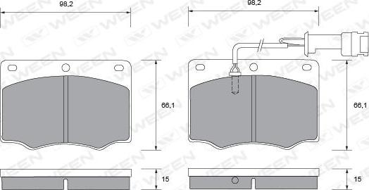 Ween 151-1396 - Kit de plaquettes de frein, frein à disque cwaw.fr