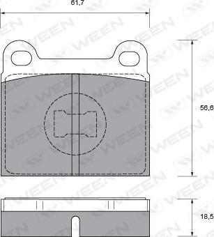 Ween 151-1391 - Kit de plaquettes de frein, frein à disque cwaw.fr