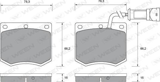 Ween 151-1397 - Kit de plaquettes de frein, frein à disque cwaw.fr