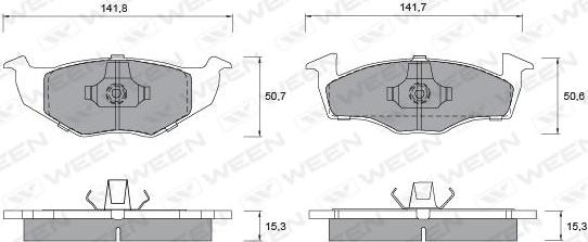 Ween 151-1344 - Kit de plaquettes de frein, frein à disque cwaw.fr