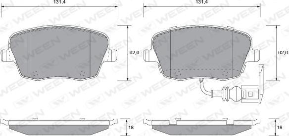 Ween 151-1340 - Kit de plaquettes de frein, frein à disque cwaw.fr