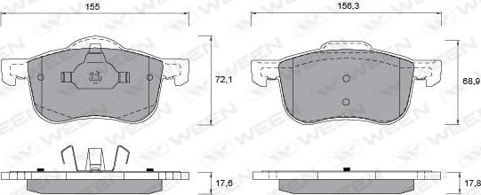 Ween 151-1348 - Kit de plaquettes de frein, frein à disque cwaw.fr