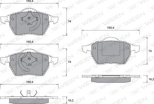 Ween 151-1342 - Kit de plaquettes de frein, frein à disque cwaw.fr