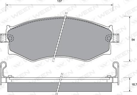 Ween 151-1354 - Kit de plaquettes de frein, frein à disque cwaw.fr