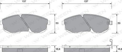 Ween 151-1355 - Kit de plaquettes de frein, frein à disque cwaw.fr