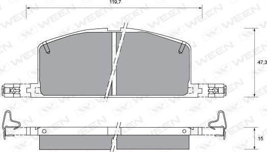 Ween 151-1352 - Kit de plaquettes de frein, frein à disque cwaw.fr