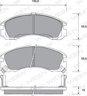 Ween 151-1357 - Kit de plaquettes de frein, frein à disque cwaw.fr