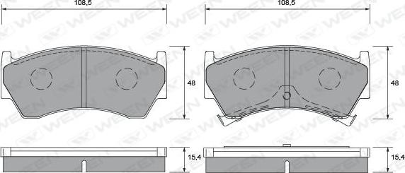 Ween 151-1369 - Kit de plaquettes de frein, frein à disque cwaw.fr