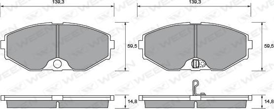 Ween 151-1364 - Kit de plaquettes de frein, frein à disque cwaw.fr