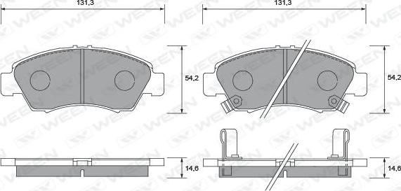 Ween 151-1366 - Kit de plaquettes de frein, frein à disque cwaw.fr