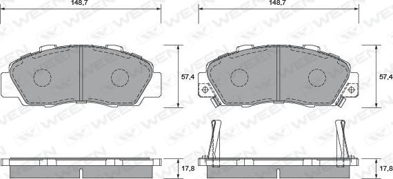 Ween 151-1362 - Kit de plaquettes de frein, frein à disque cwaw.fr