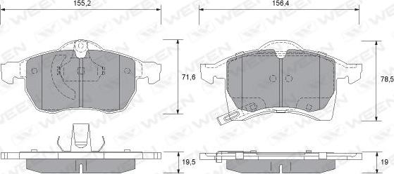 Ween 151-1309 - Kit de plaquettes de frein, frein à disque cwaw.fr