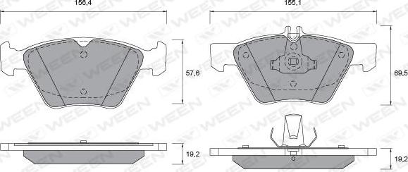 Ween 151-1300 - Kit de plaquettes de frein, frein à disque cwaw.fr