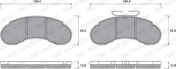 Ween 151-1302 - Kit de plaquettes de frein, frein à disque cwaw.fr